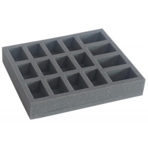 Hafl-sized foam tray for 16 miniatures na 32 mm bases